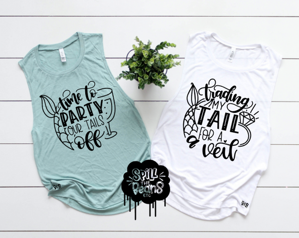 Party Our Tails Off Mermaid Bachelorette Girls Trip Shirts