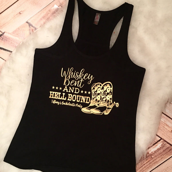 Whiskey Bent & Hell Bound Nashville Nashty Bachelorette Party Tanks