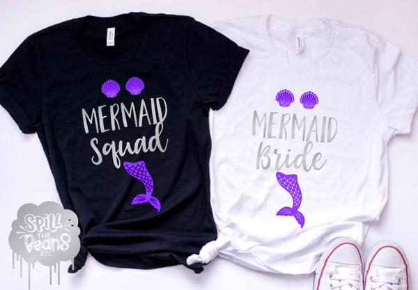 Mermaid Squad / Bride Bachelorette Tees or Tanks